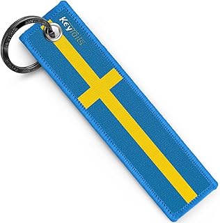 Keychains, Premium Quality Sweden Flag Key Tag for Auto, Motorcycle, UTV