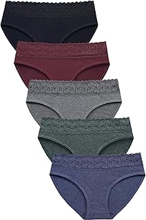 Sponsored Ad - Cotton Panties for Women Bikini Underwear Hipster Underpants Lace Briefs Pack