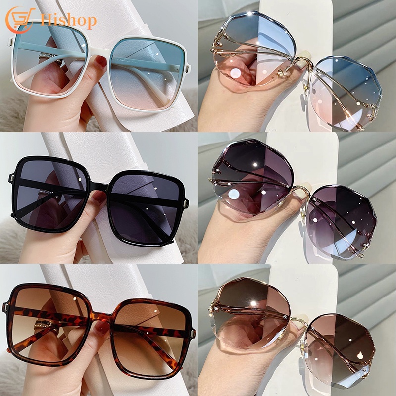 Blush Gradient Sunglasses Anti-blue Light Polarized Mirror Square Frames Eyewear Fashion Accessories