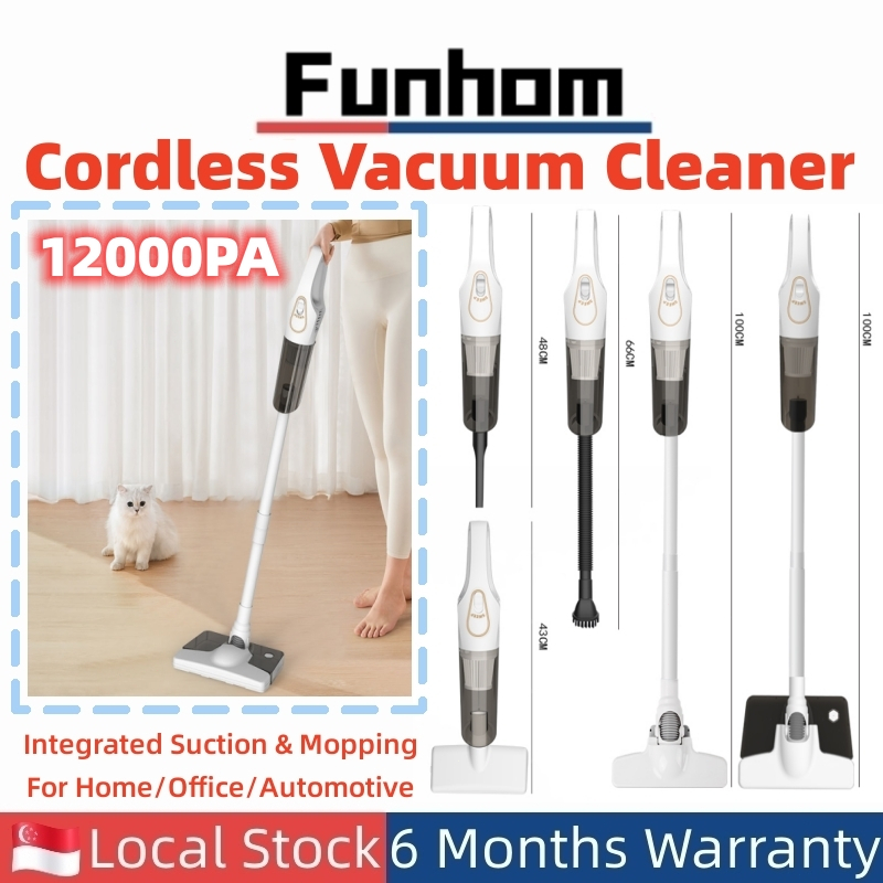 [SG Stocks] Handheld Cordless Vacuum Cleaner Floor Cleaner With Integrated Suction & Mopping For Home/Office/Automotive